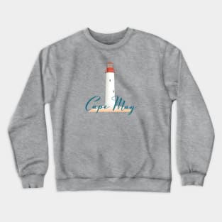 Cape May NJ Lighthouse on New Jersey Shore Crewneck Sweatshirt